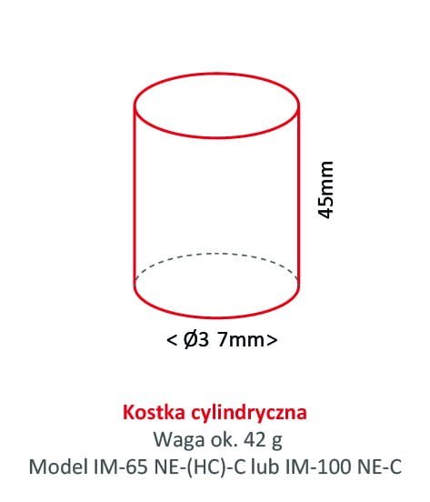 Kostki lodu w kształcie cylindra z kostkarki Hoshizaki IM-240XNE-HC-C